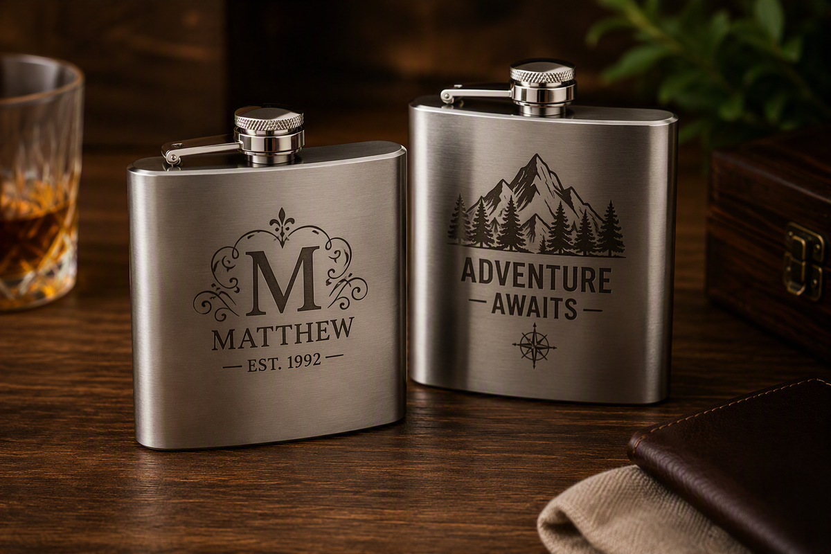 Custom Engraved 8oz Stainless Steel Hipflask