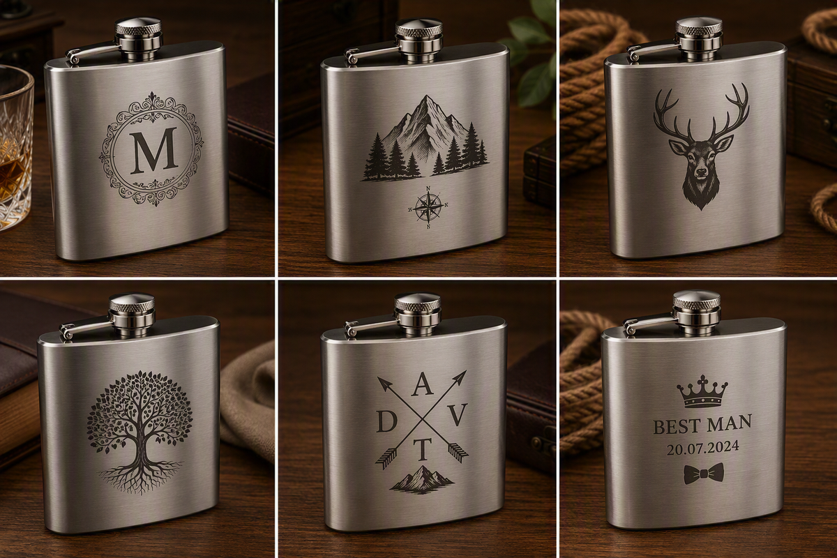 Custom Engraved 8oz Stainless Steel Hipflask
